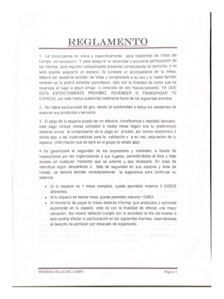 Reglamento 1 | PDF