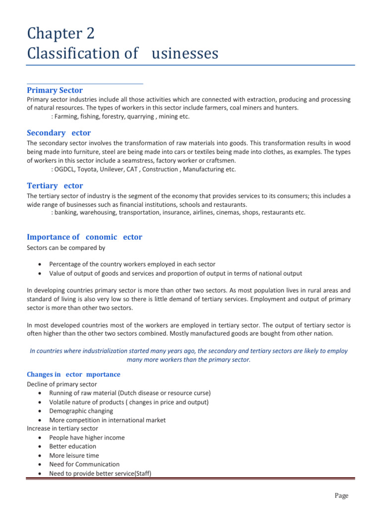 BS X Chapter 2-Classification of Business | PDF | Profit (Economics ...