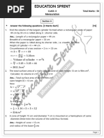TSA, CSA, and Volume Formulas Guide | PDF