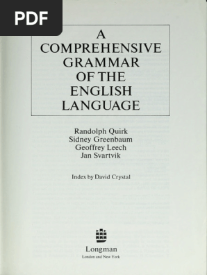 A Comprehensive Grammar of The English Language | PDF