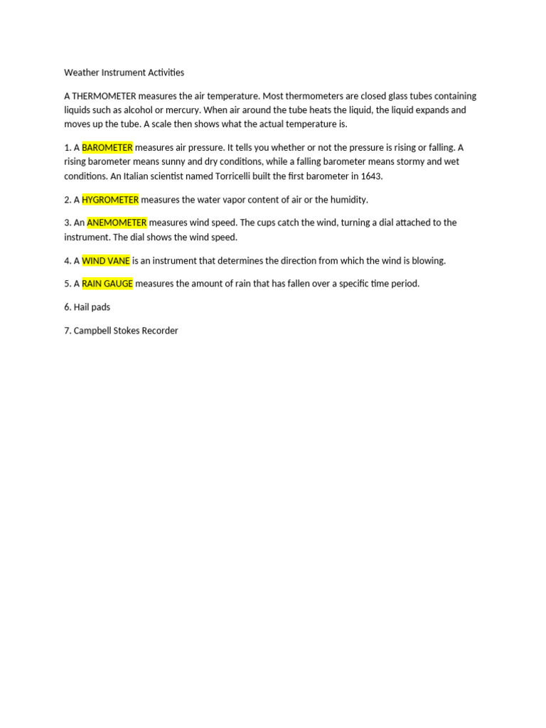 Weather Instruments kids-WPS Office | PDF