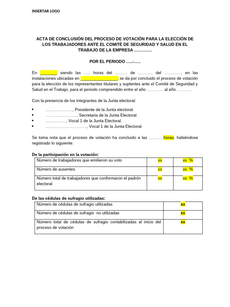 Acta de Conclusion de Elecciones | PDF