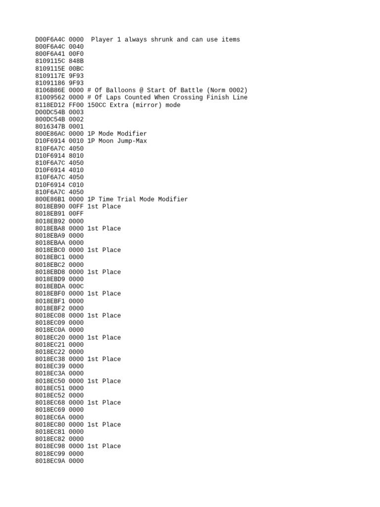 Game Modifiers and Cheat Codes Guide | PDF | Nintendo Franchises | Nintendo