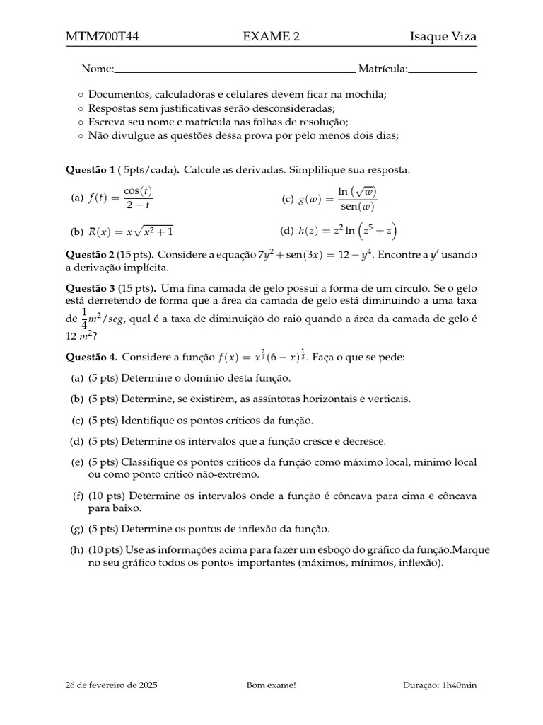 prova 2 gabarito | PDF