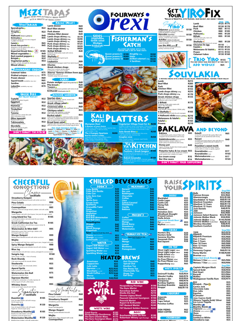 Menu Fourways March 2025 | PDF | European Cuisine | Foods