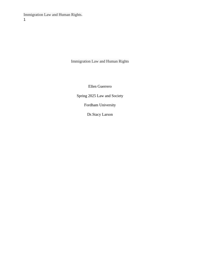 Immigration Law & Human Rights Overview | PDF