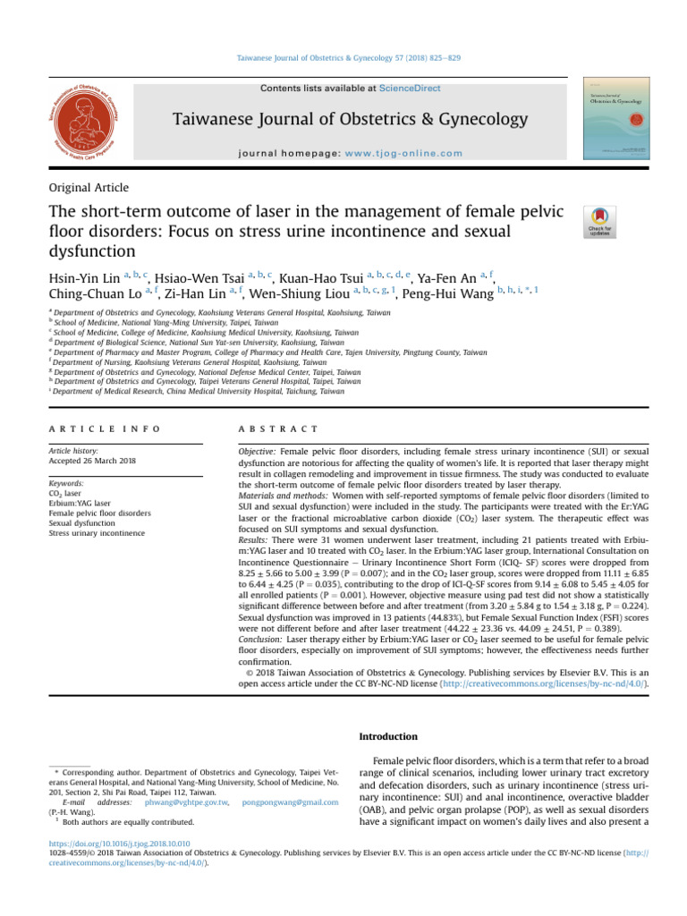 Lin SUI and Sexual Function Smooth Vs CO2 2018 | PDF | Urinary ...