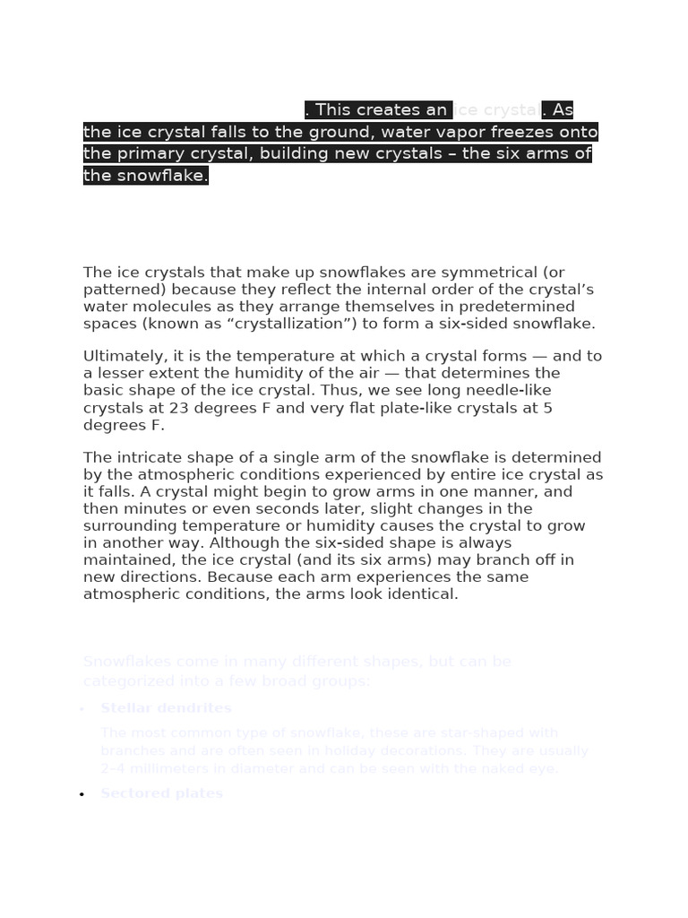 Understanding Snowflake Formation and Types | PDF