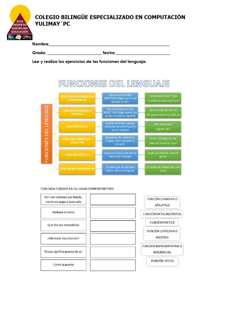 Ejercicios sobre funciones del lenguaje | PDF