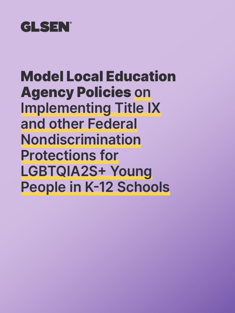 Title IX Policies for LGBTQIA2S+ in Schools | PDF | Transgender ...