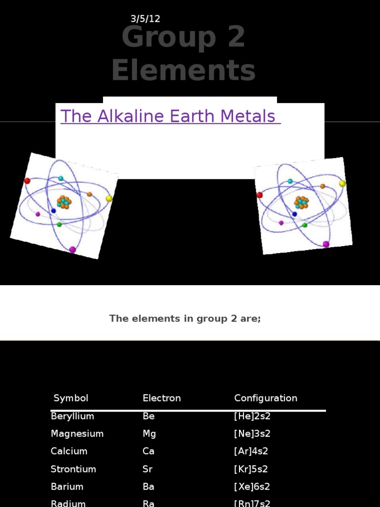 Group 2 Elements: The Alkaline Earth Metals | PDF | Solubility ...