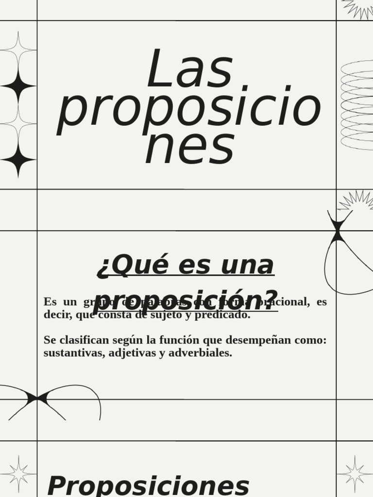 Las Proposiciones | PDF | Adverbio | Asunto (gramática)