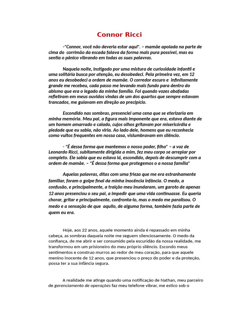 O Legado Sombrio de Connor Ricci | PDF | Liberdade
