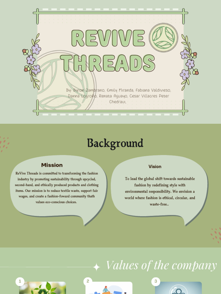 Revive Threads: Sustainable Fashion Vision | PDF | Sustainability ...