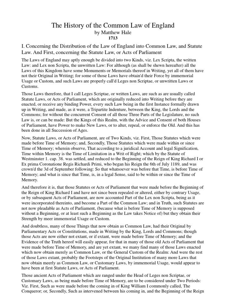 Overview of England's Common Law History | PDF