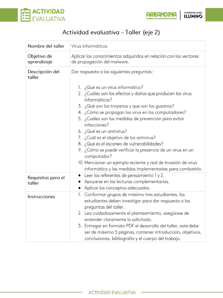 Actividad Evaluativa Eje 2 | PDF