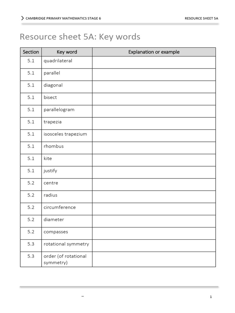 Prim Maths 6 2ed TR Resource 5a | PDF