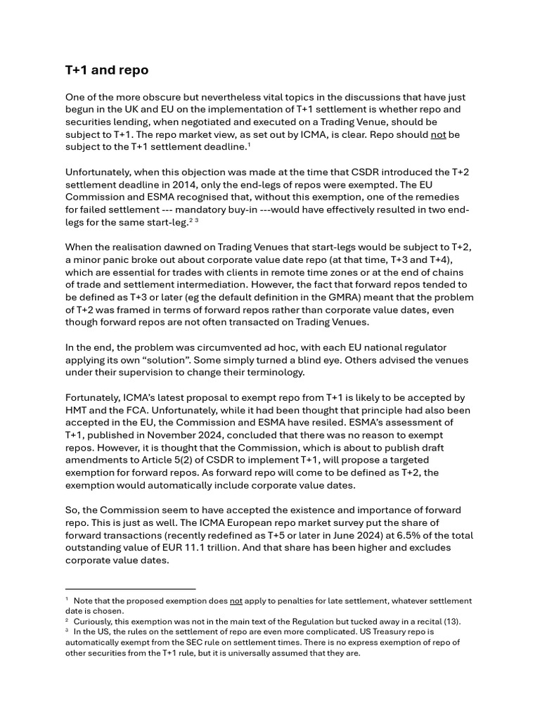 Why Repo Should Be Exempt From T 1 1742167076 | PDF | Repurchase ...