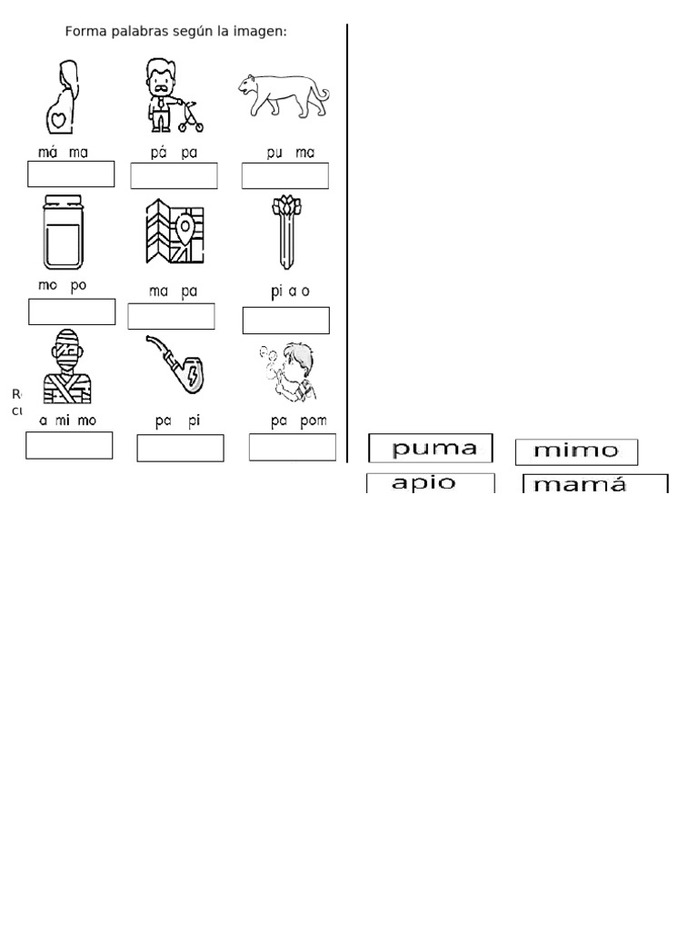 Formamos Palabras Con M y P | PDF