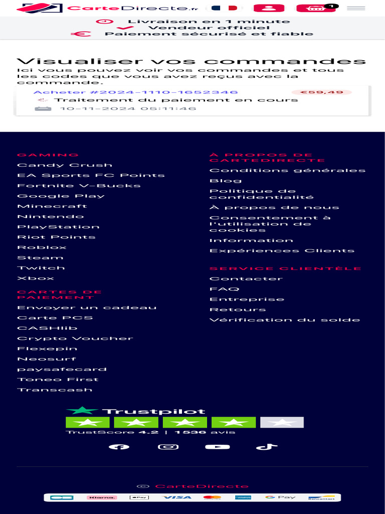 Livraison rapide de cartes de paiement | PDF