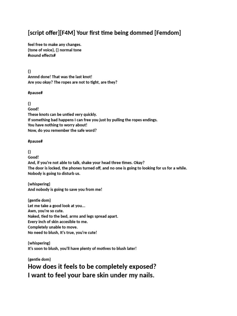 Gentle Femdom Bondage Script | PDF