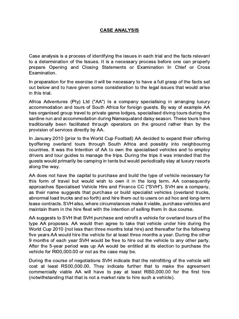 Case Analysis | PDF
