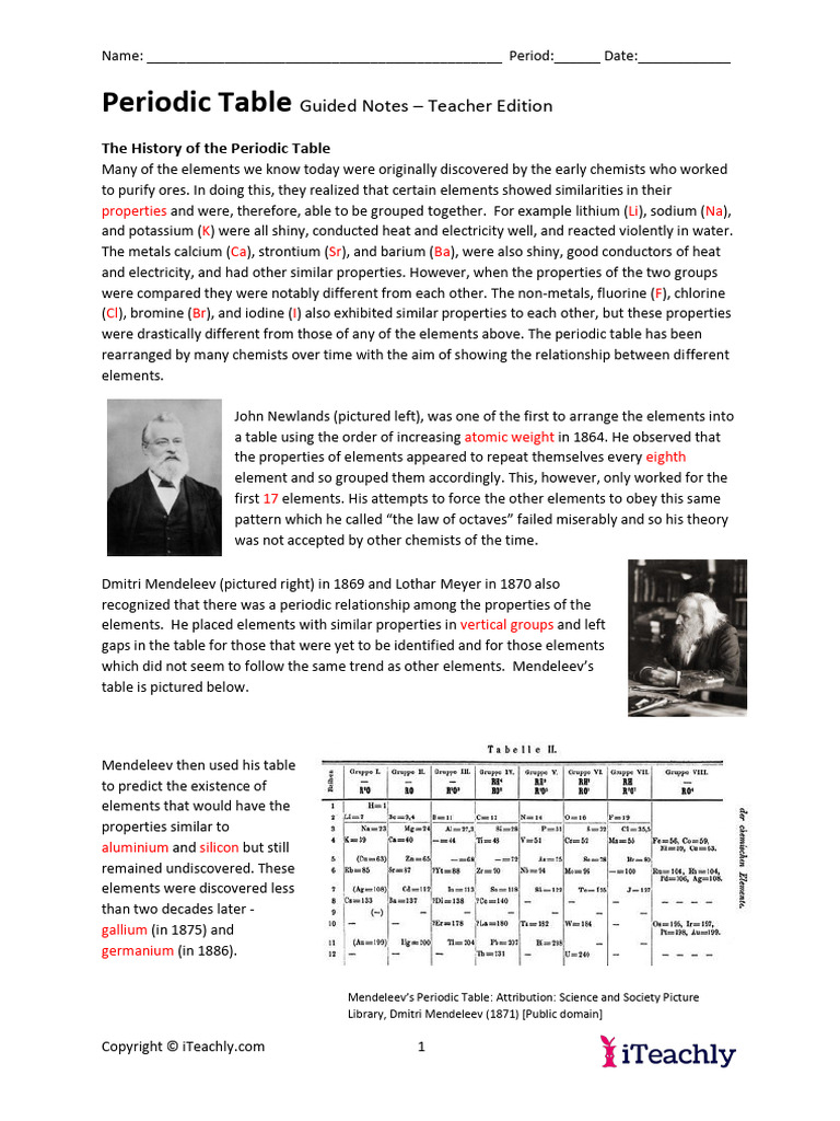 Periodic Table | PDF | Ion | Periodic Table