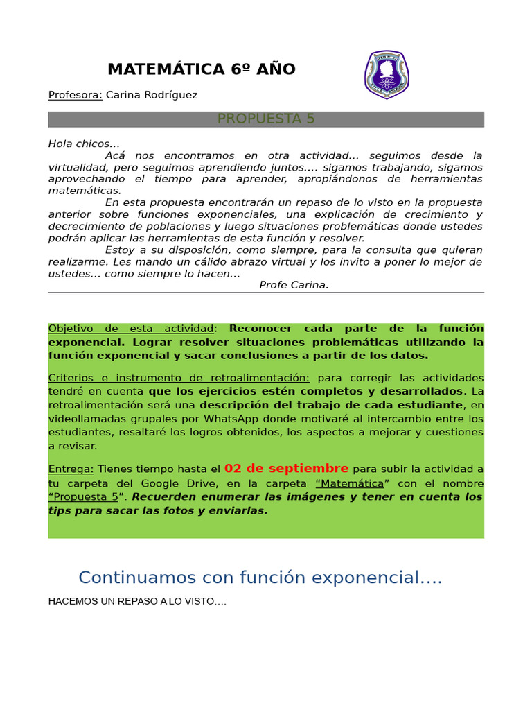 P5 Matemática 6to | PDF | Asíntota
