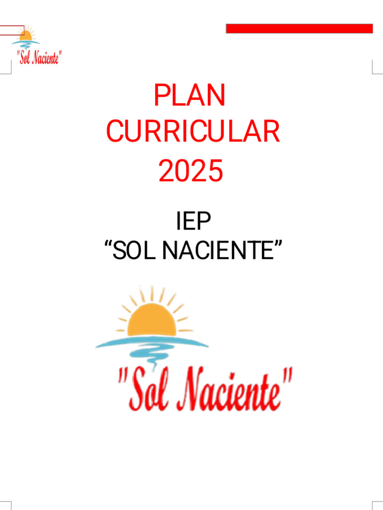 Plan Curricular 2025 IEP Sol Naciente | PDF | Evaluación | Aprendizaje