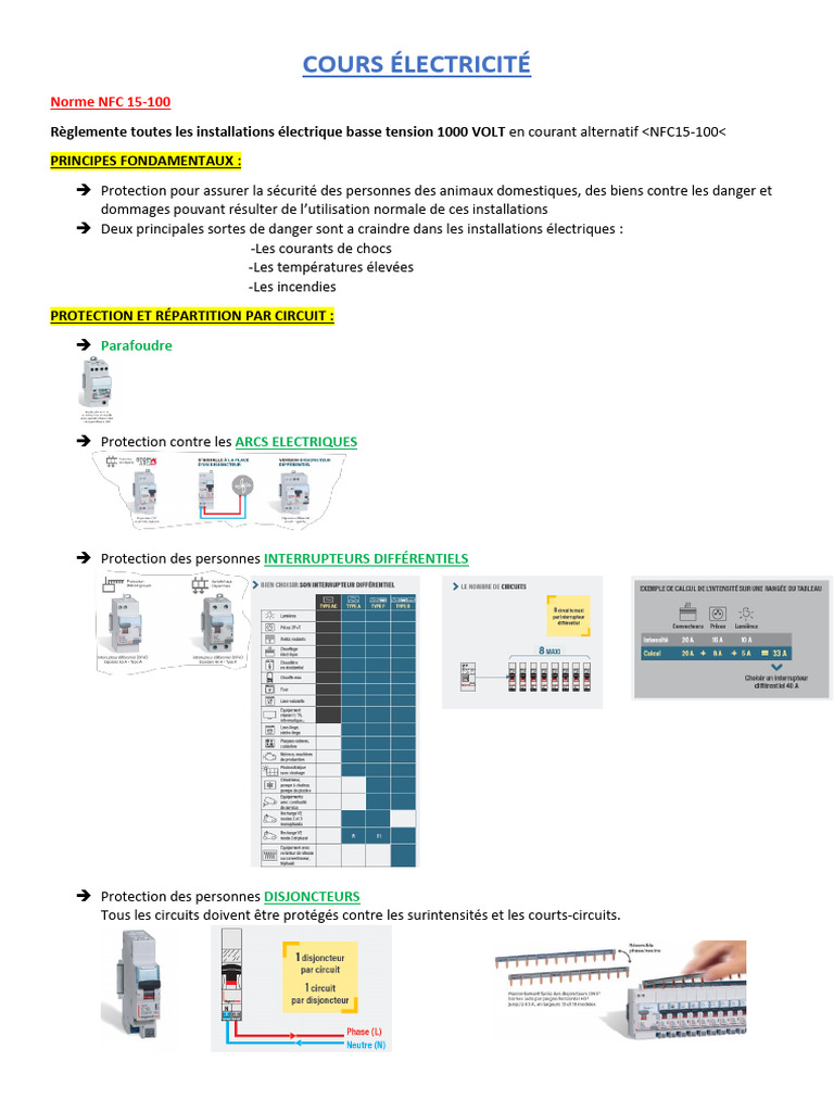 Norme NFC 15-100 : Sécurité Électrique | PDF | Grandeur physique ...
