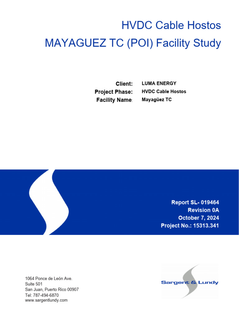 Hostos Project Facility Study Report | PDF | Electric Power ...