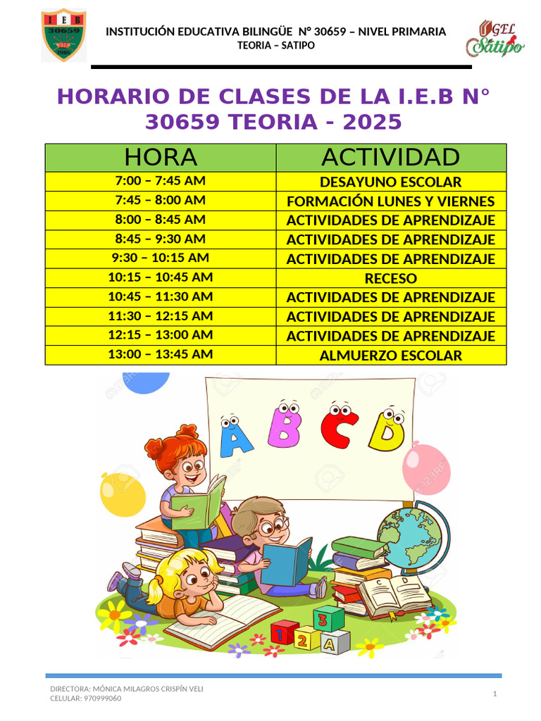 Horario de Clases 2025 | PDF | Aprendizaje | Cognición