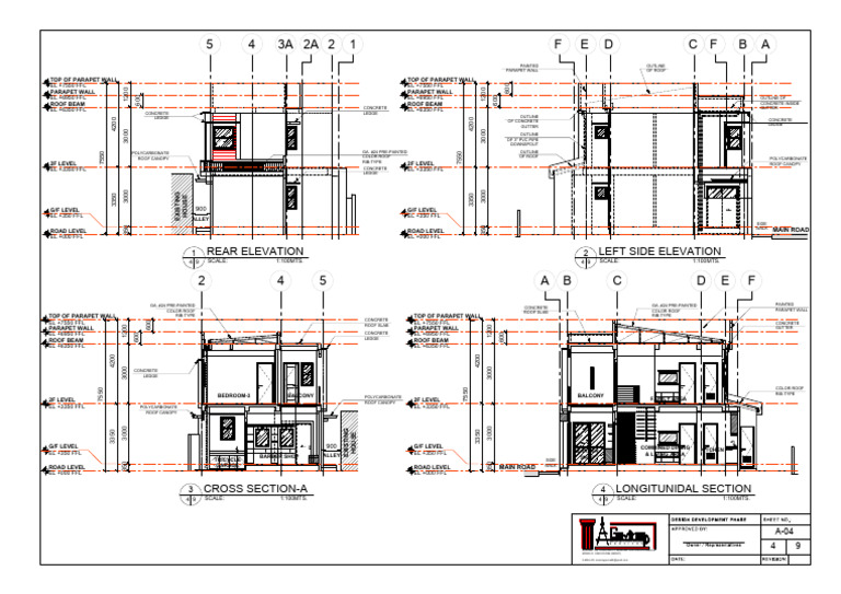 Architectural Elevation and Section Plans | PDF | Civil Engineering ...