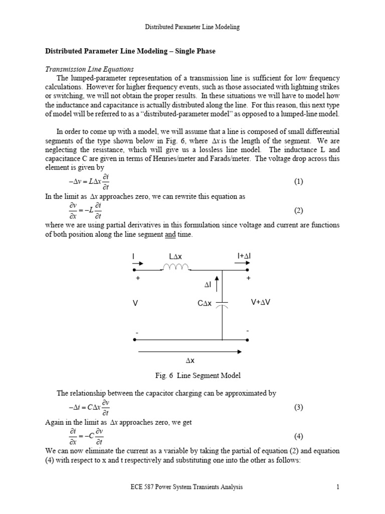 Lecture 10a - Notes - Single-Phase Distributed Parameter Line Modeling ...