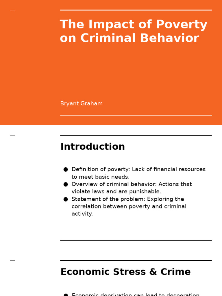 Poverty's Role in Criminal Behavior | PDF | Crimes | Crime & Violence