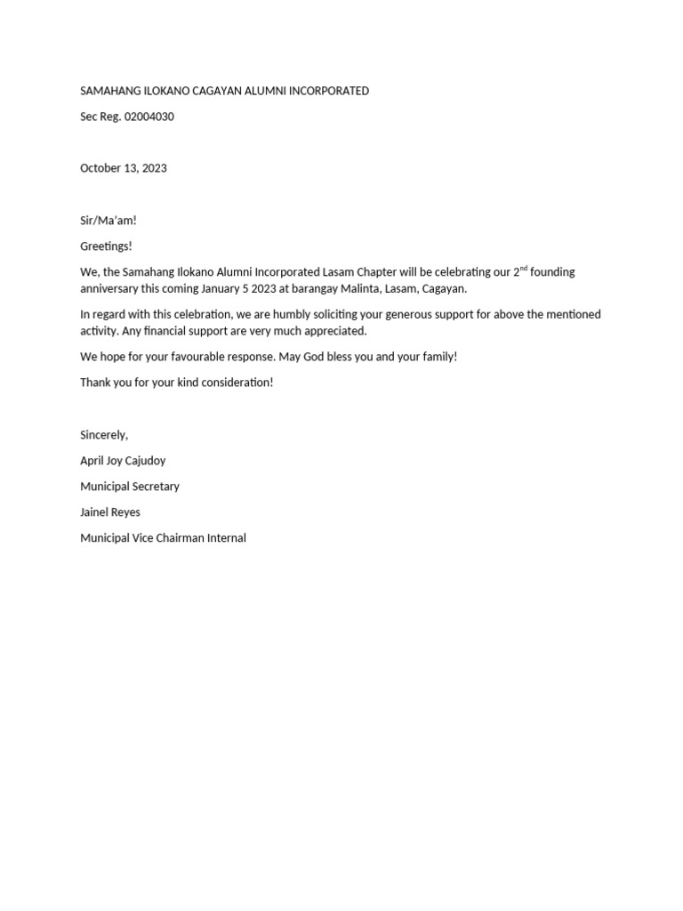 Solicitation Letter | PDF, image size:768x1024