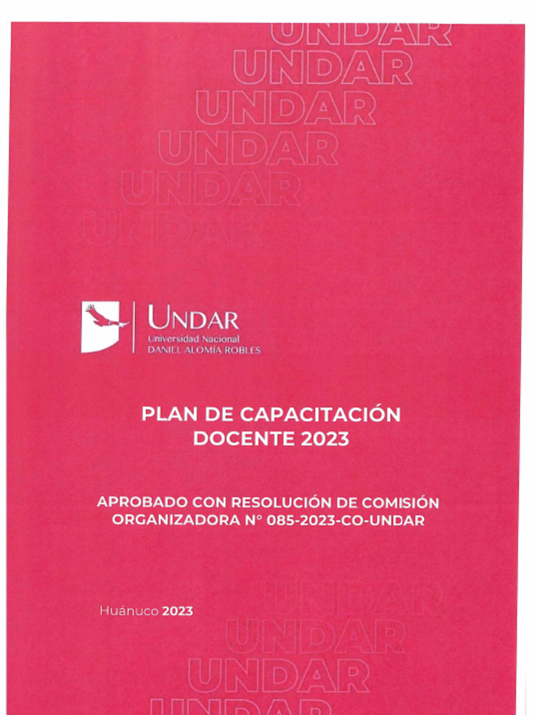 Plan de Capacitacion Docente 2023 | PDF