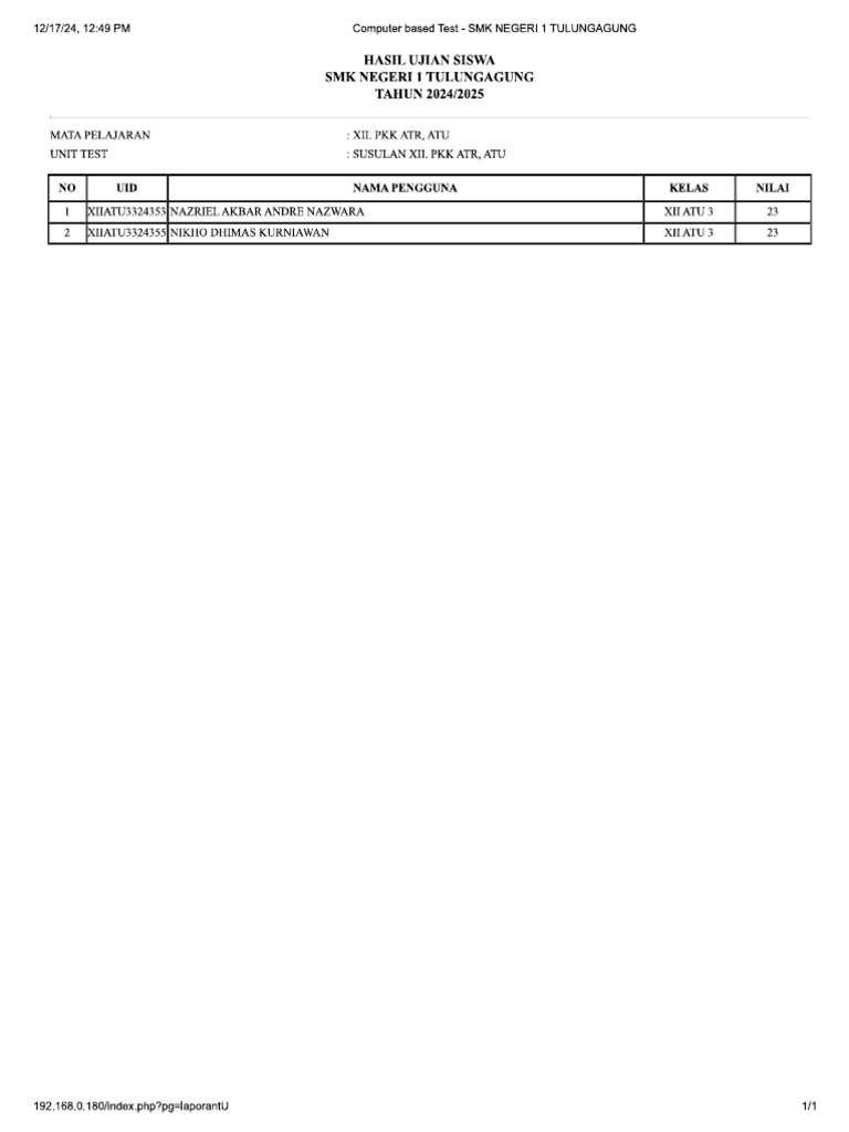 Xii Susulan PKK Xii Atu 3 | PDF