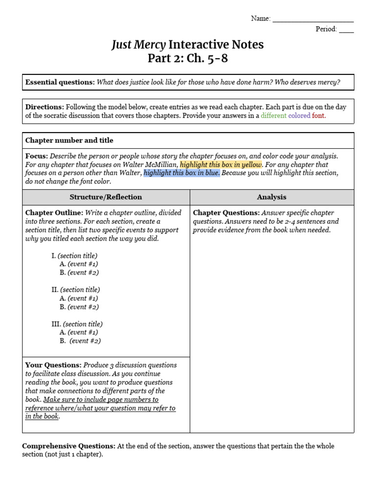 Just Mercy Notes: Chapters 5-8 Analysis | PDF | Psychology ...