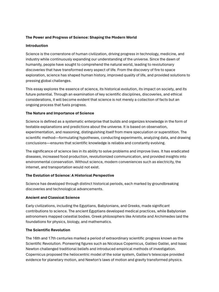 Science: Shaping Our Modern World | PDF | Science | Physics