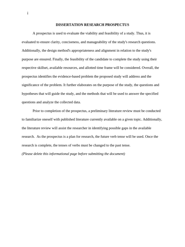 Dissertation Research Prospectus Guide | PDF | Methodology | Apa Style