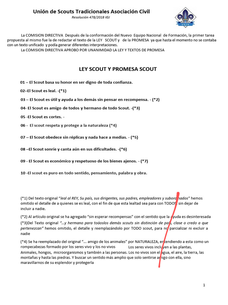Ley y Promesa Scout Unificadas | PDF | Exploración | Movimientos juveniles