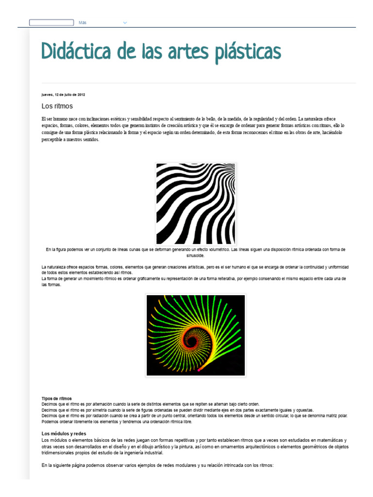 Didáctica de Las Artes Plásticas - Los Ritmos | PDF | Ritmo | Simetría