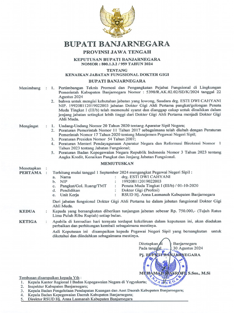 SK Drg. ESTI DWI CAHYANI | PDF