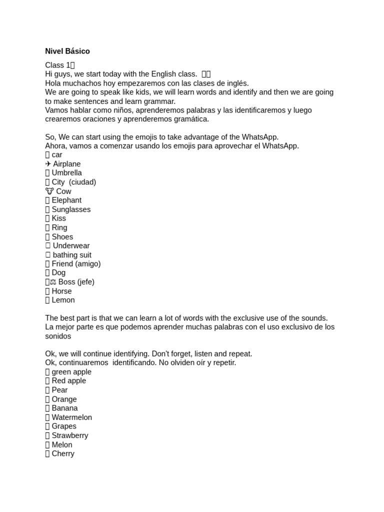 CURSO DE INGLES Nivel Básico | PDF | Verb | Linguistics