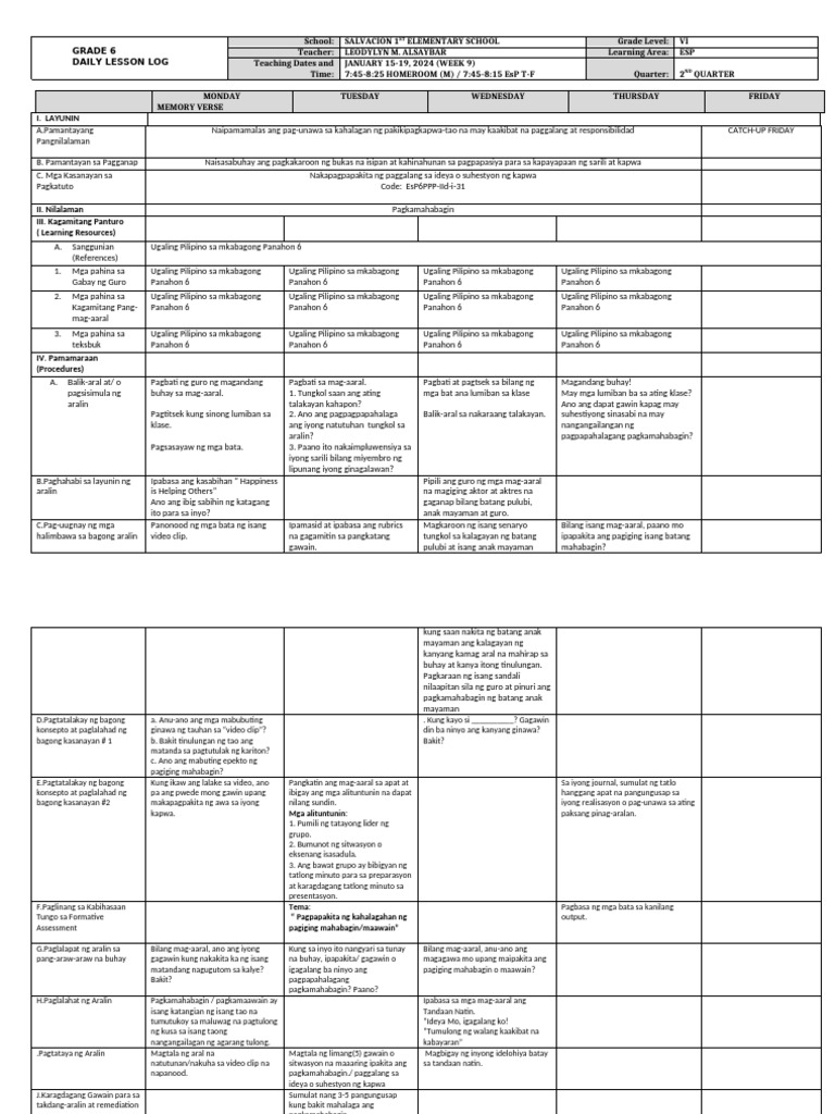 DLL - Esp 6 - Q2 - W5 | PDF