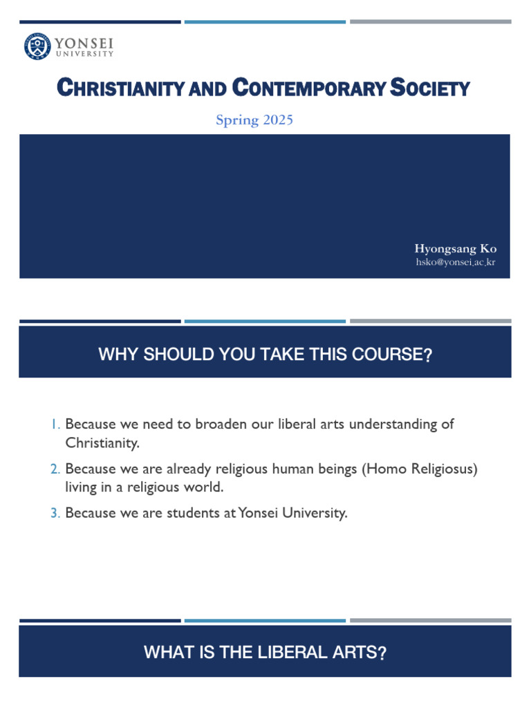 Lesson 1 Christianity and Contemporary Society 250306 230119