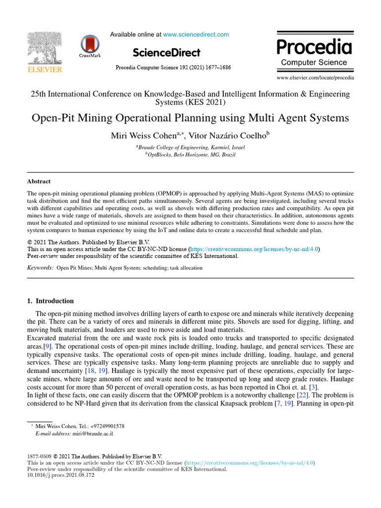 Open-Pit Mining Planning with MAS | PDF | Mathematical Optimization ...