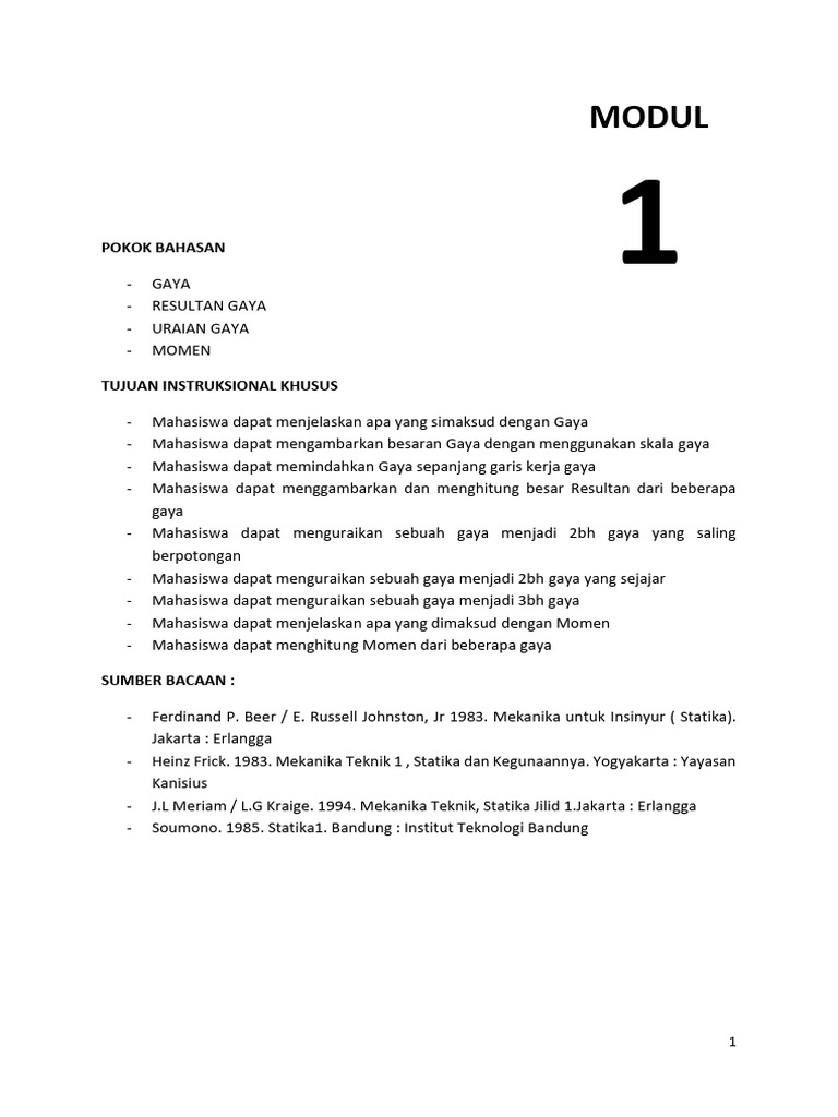 Mekanika Modul 01 | PDF