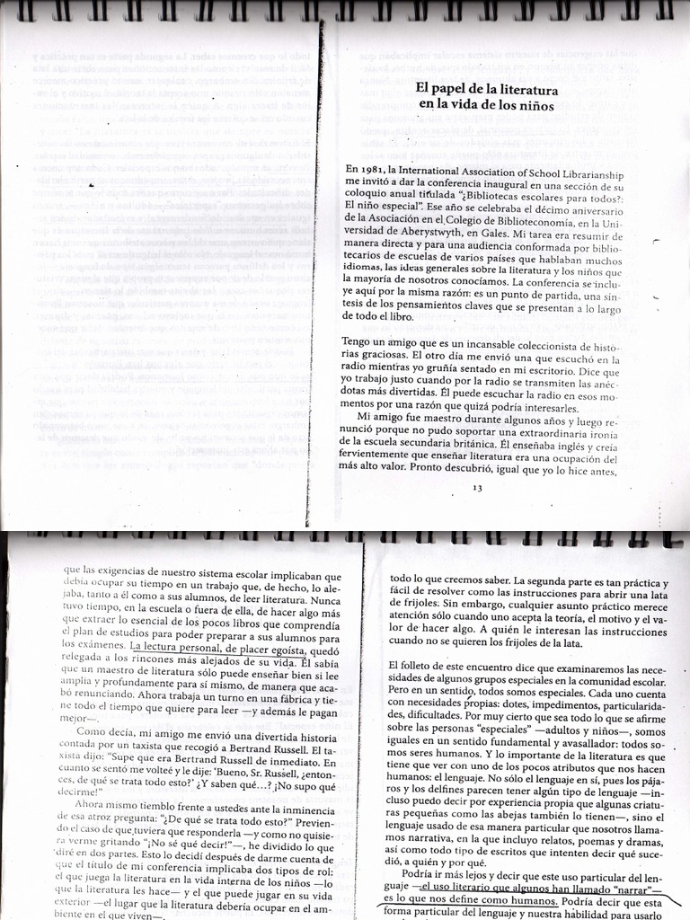 Aidan Chambers El Papel de La Literatura en La Vida de Los Niños | PDF ...